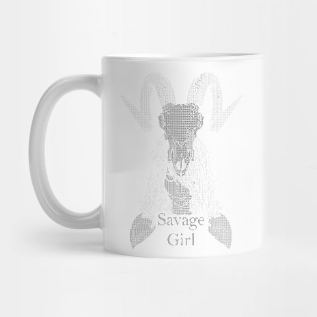 ASCii Savage Girl w/ text (Black) by McNerdic